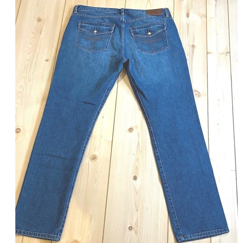 Lauren Ralph Lauren Women Straight Leg Blue Jeans Classic Preppy 10 Cotton Denim